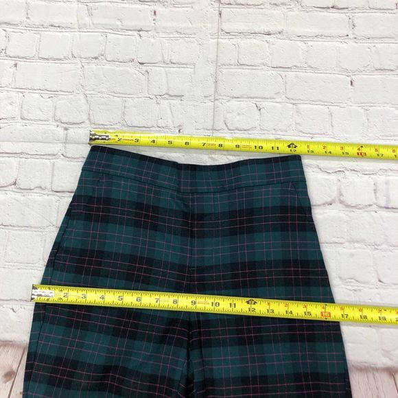 Banana Republic Women Pull On Hayden Pants Size 0 Green Plaid M118 -7 - Picture 2 of 15
